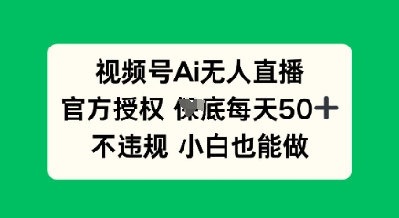 视频号AI无人直播,官方授权 每天50+,不违规 小白也能做-青年云网创—高质量项目商城